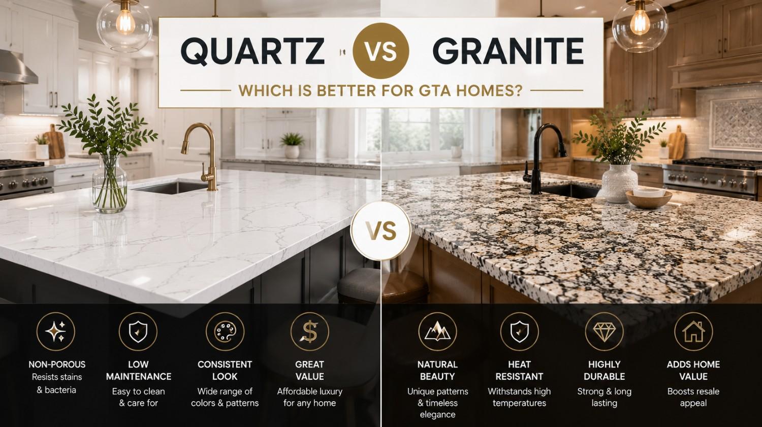 Quartz vs Granite Countertops: Which Is Better for GTA Homes?